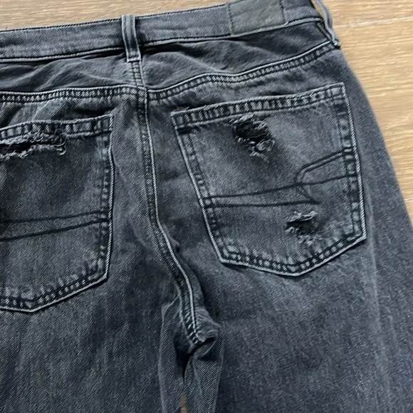 American Eagle 90’s Boot Cut Women's Distressed Black Jeans size 2